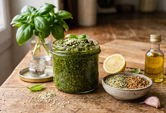 Pesto maison au chanvre : la recette sans pignons de pin (moins chère, plus protéinée)