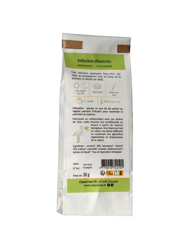 Infusion chanvrée citronnée paquet dos