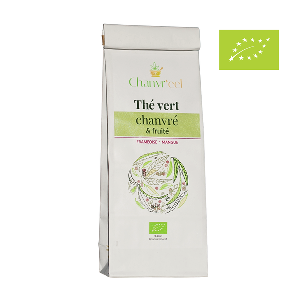 Thé vert au chanvre bio Chanvr'eel — fruité framboise et mangue, 100% biologique