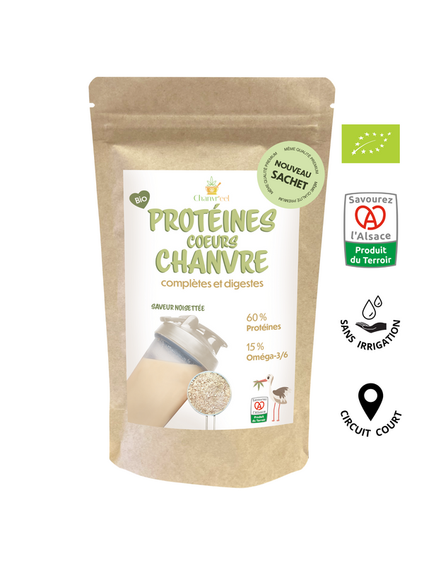 Une protéine de chanvre bio à 60%, au goût doux et légèrement de noisette, parfaite pour compléter vos smoothies, shakes ou recettes protéinées.