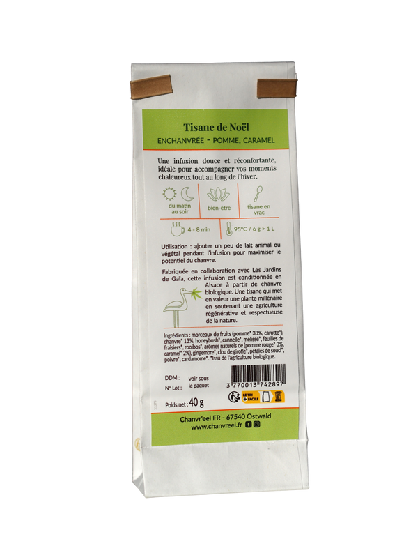 Infusion pomme-caramel chanvre bio Chanvr'eel — moment de détente sans théine
